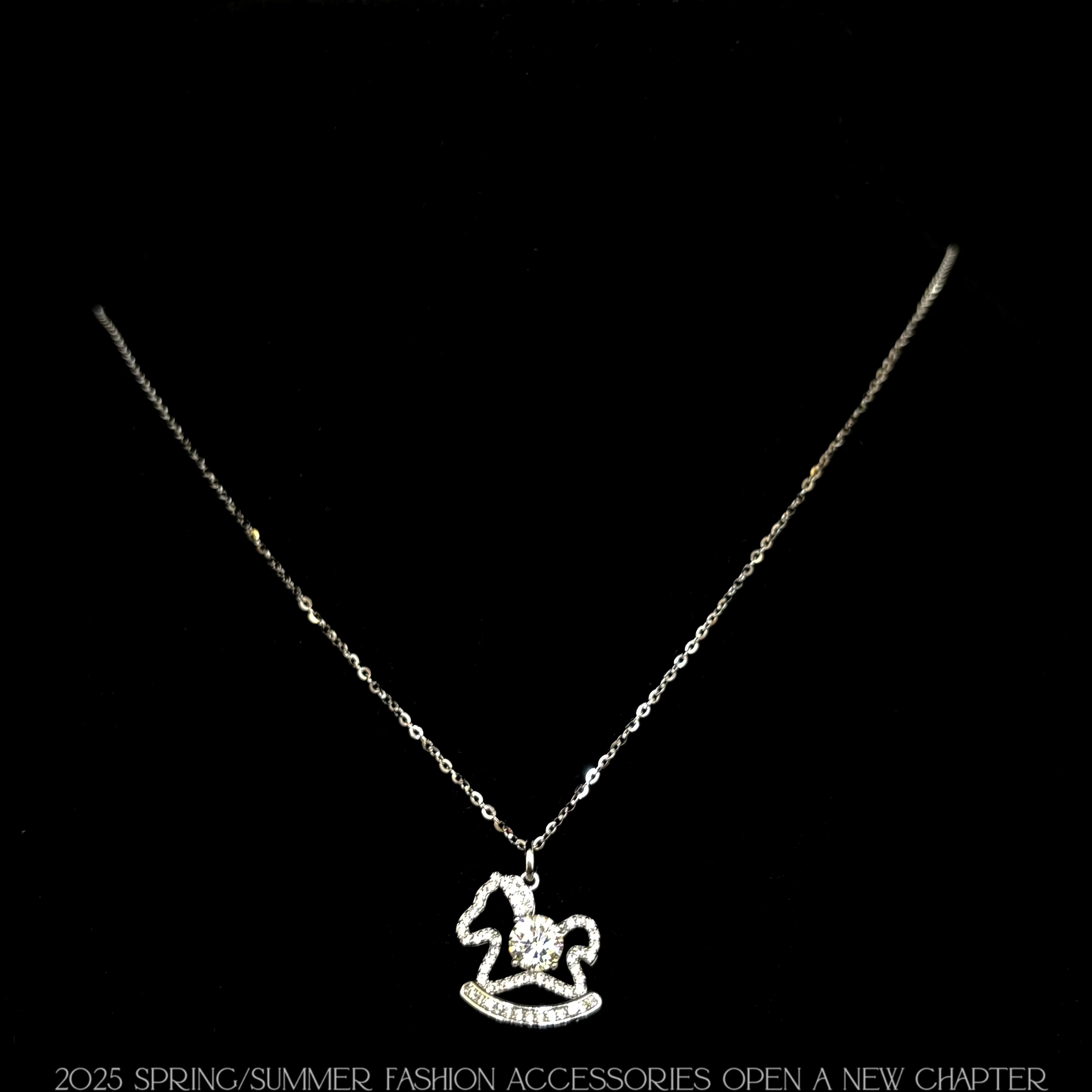 坠链均925银莫桑石 镀K金 2025款C2291【小马冰锆】BOBAOLI 项链