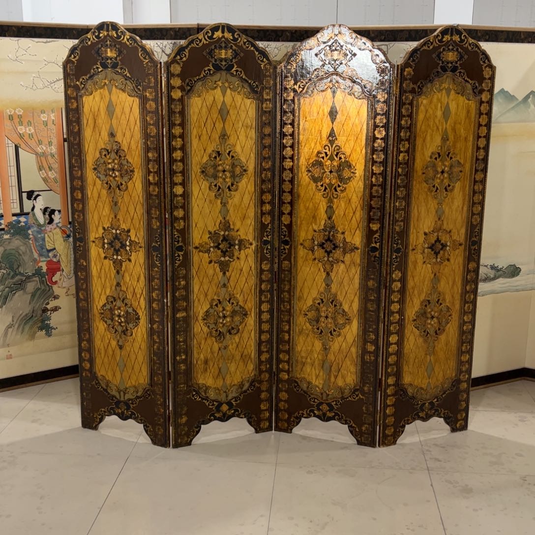 绘画屏风框画茶空间设计