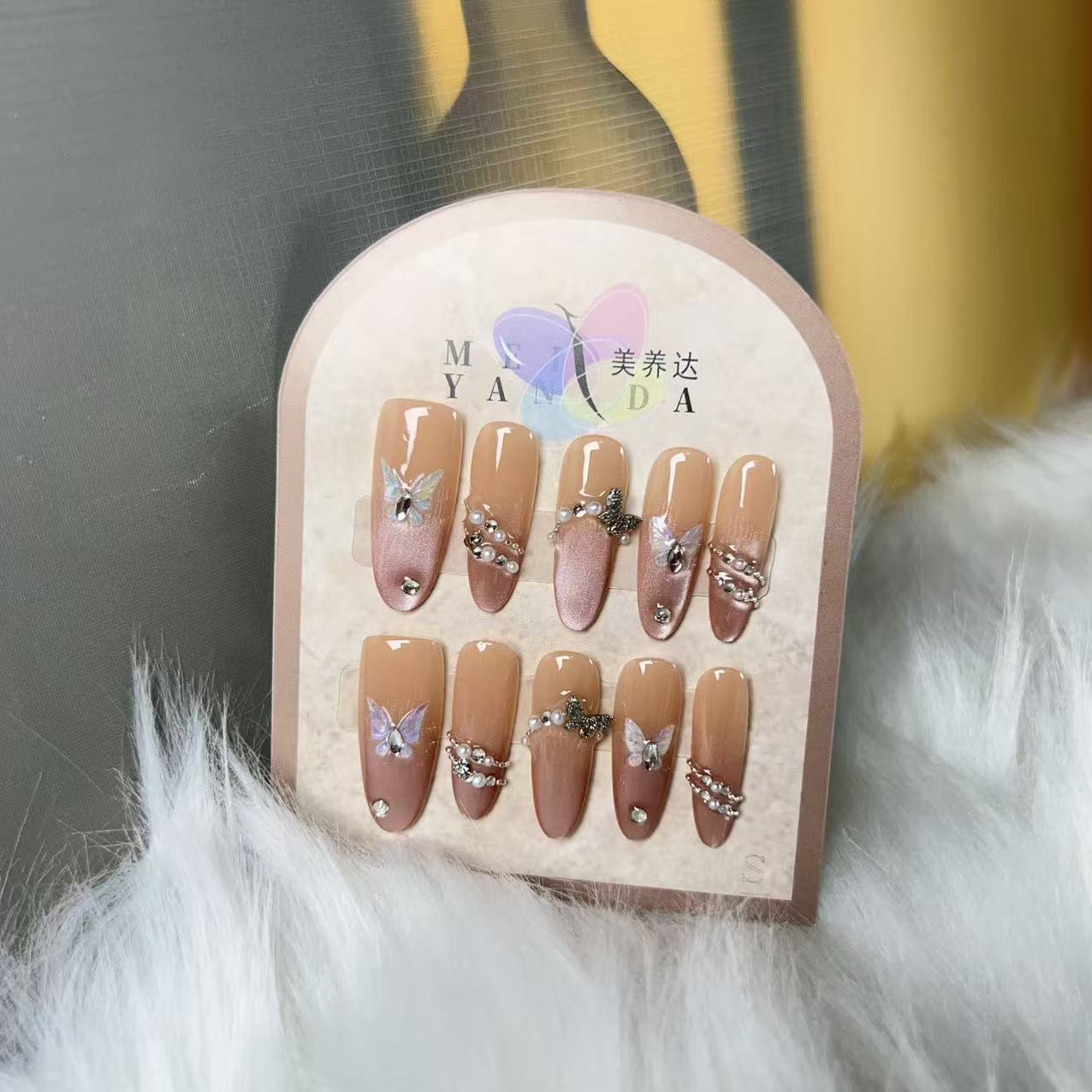 纯手工穿戴甲千金高级美甲轻奢显白重工穿戴甲