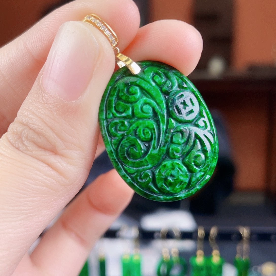 翡翠未镶嵌耳饰饰品