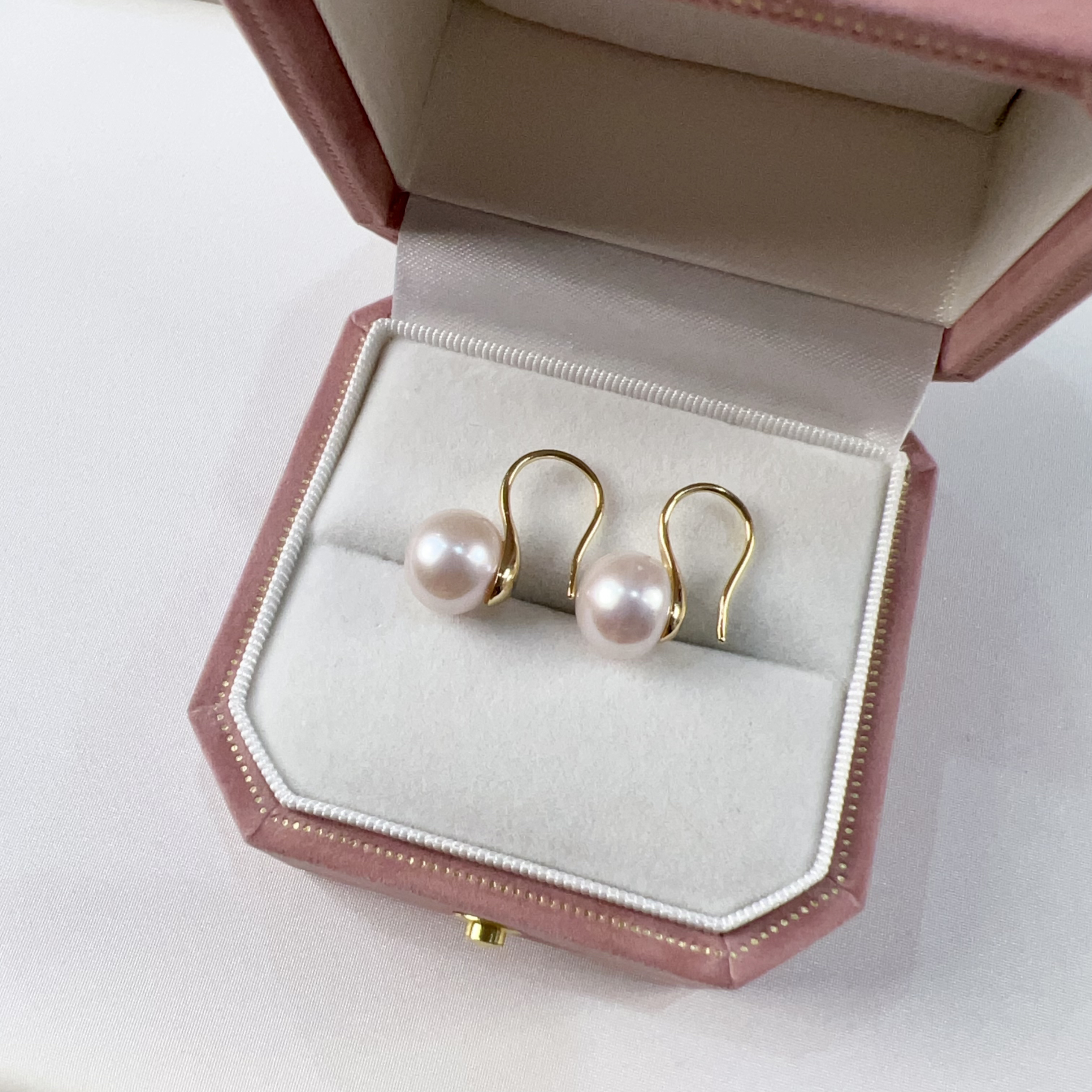 高跟鞋款天然淡水真珍珠耳钩9-10mm明星同款s925银针防敏敏经典款