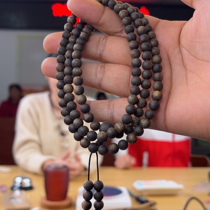 沉香手串奇楠沉水圆珠6mm多圈多样性发一