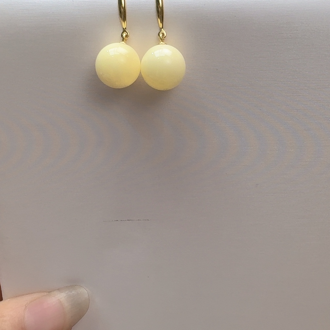 琥珀未镶嵌耳饰吊坠