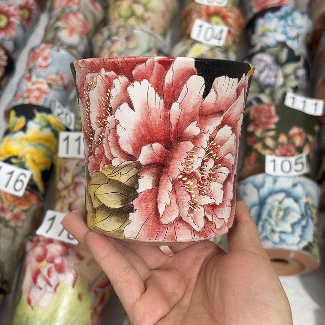 景德镇炫彩手绘口9.5高10.5