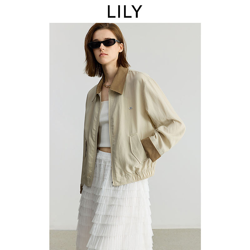 【流光风】LILY2025秋新款女装莱赛尔亚麻混纺工装夹克125339C3916
