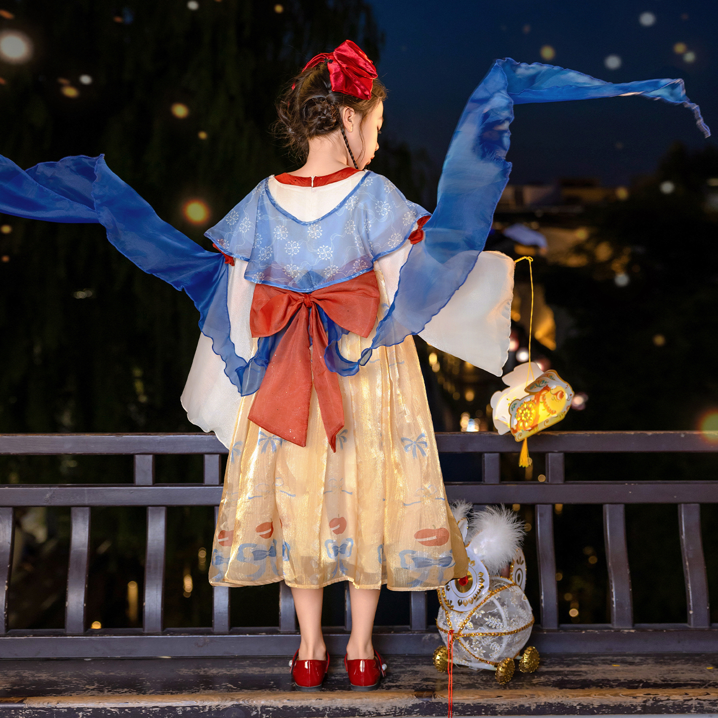 66公主女童汉服新中式白雪公主女孩连衣裙25Q089