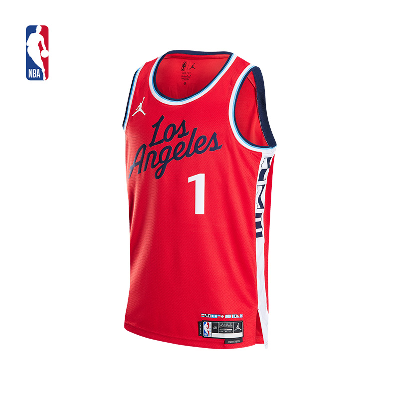 NBA官方Statement快船詹姆斯哈登1号男款速干球衣篮球服