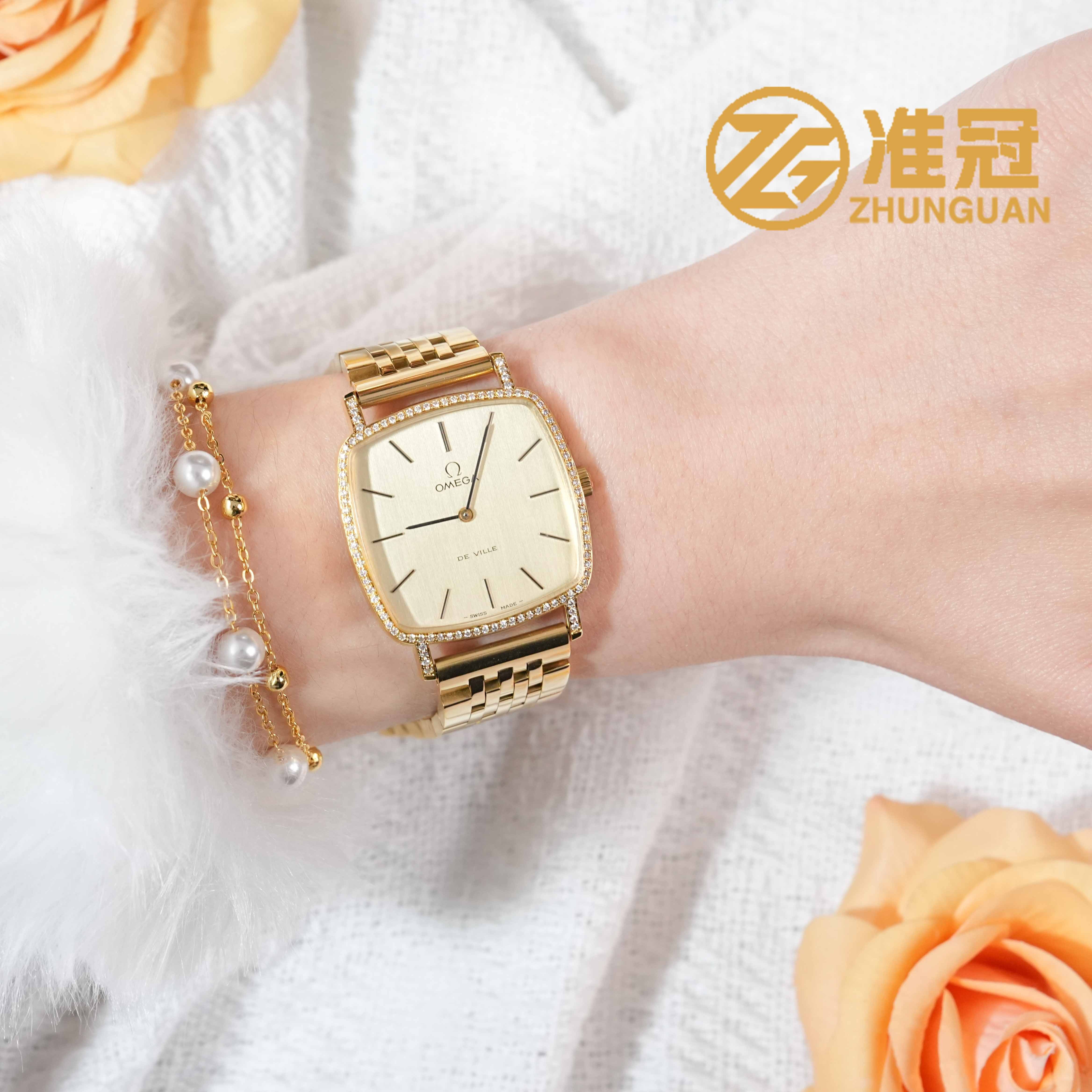 95新 Omega/欧米茄 31mm手动机械表PD4725蝶飞系列瑞士名表