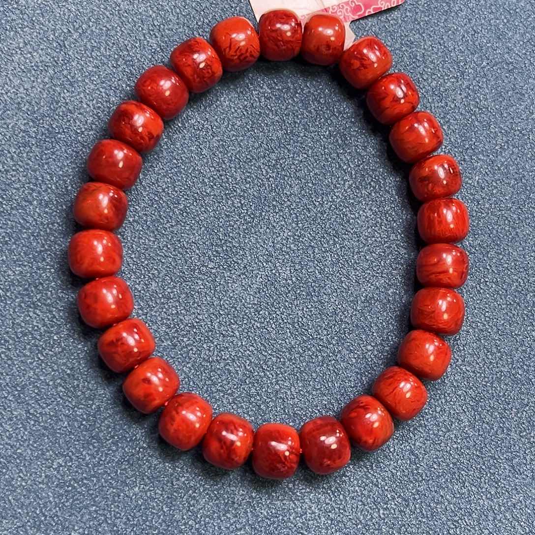 雪***狐南红玛瑙未镶嵌珠宝奇石原矿手串8mm