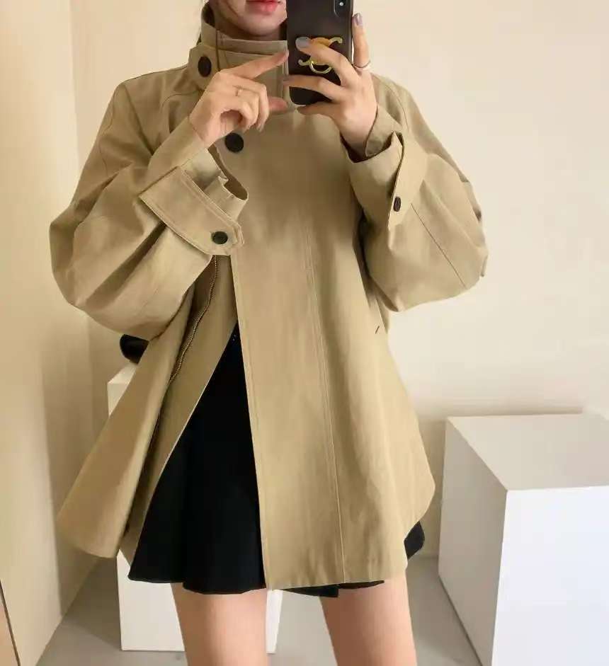 (非图片款)立领女风衣春季英伦风女大衣休闲春秋韩版女装气质百搭