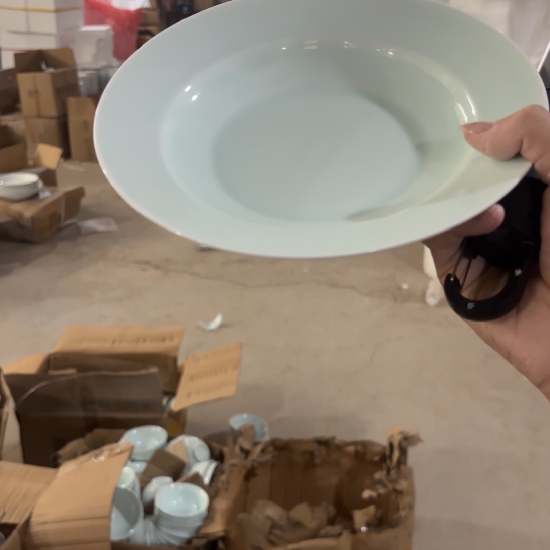 8英寸影青草帽盘4只微瑕