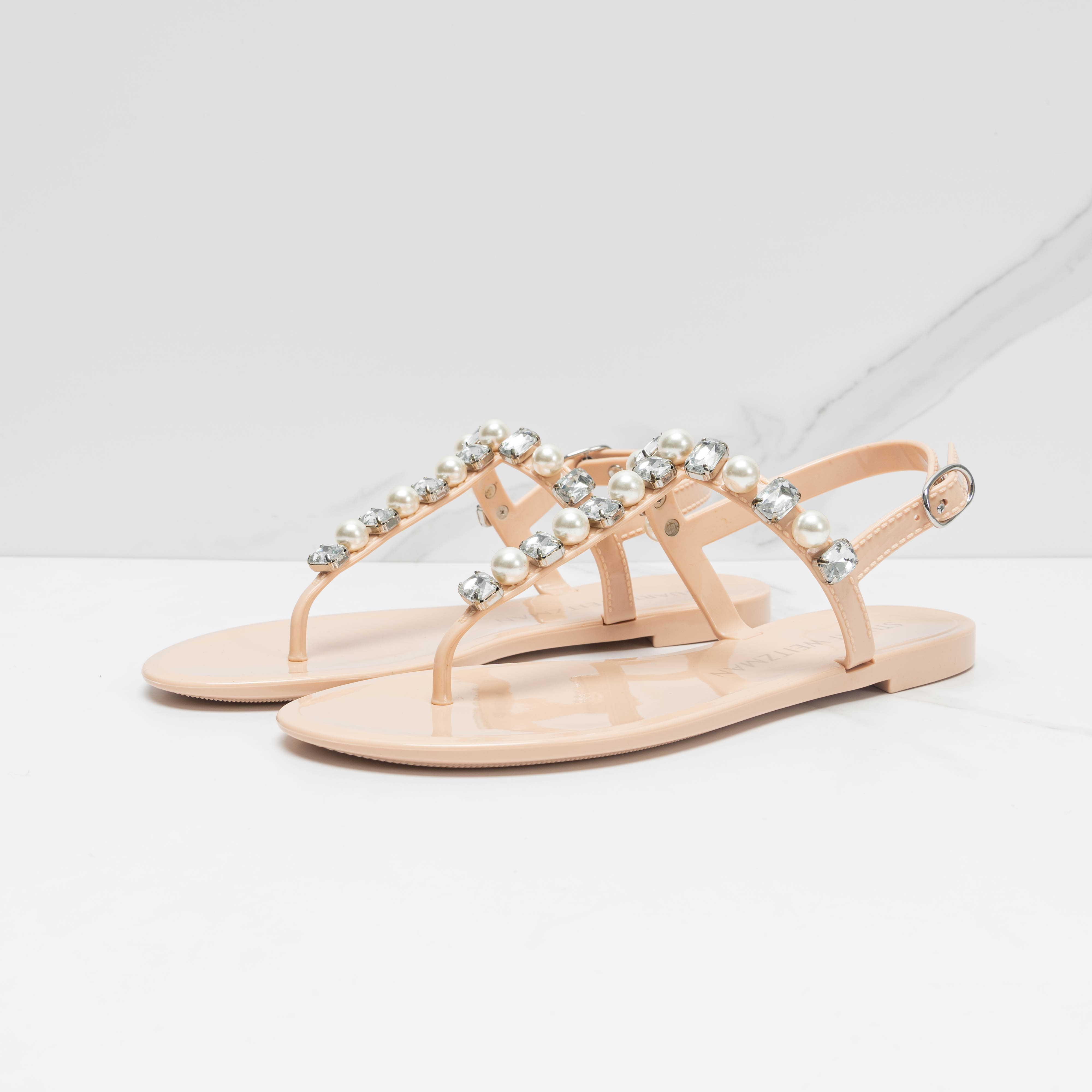 全新未使用 StuartWeitzman 【瑞池女装】珍珠凉鞋/SWGS00017