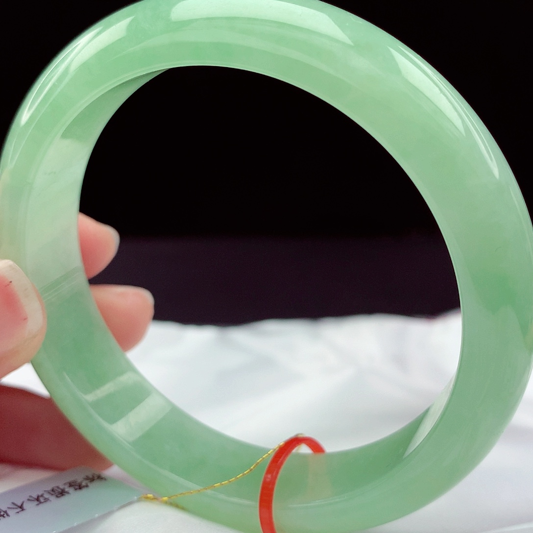 翡翠未镶嵌手镯58圈907宽版