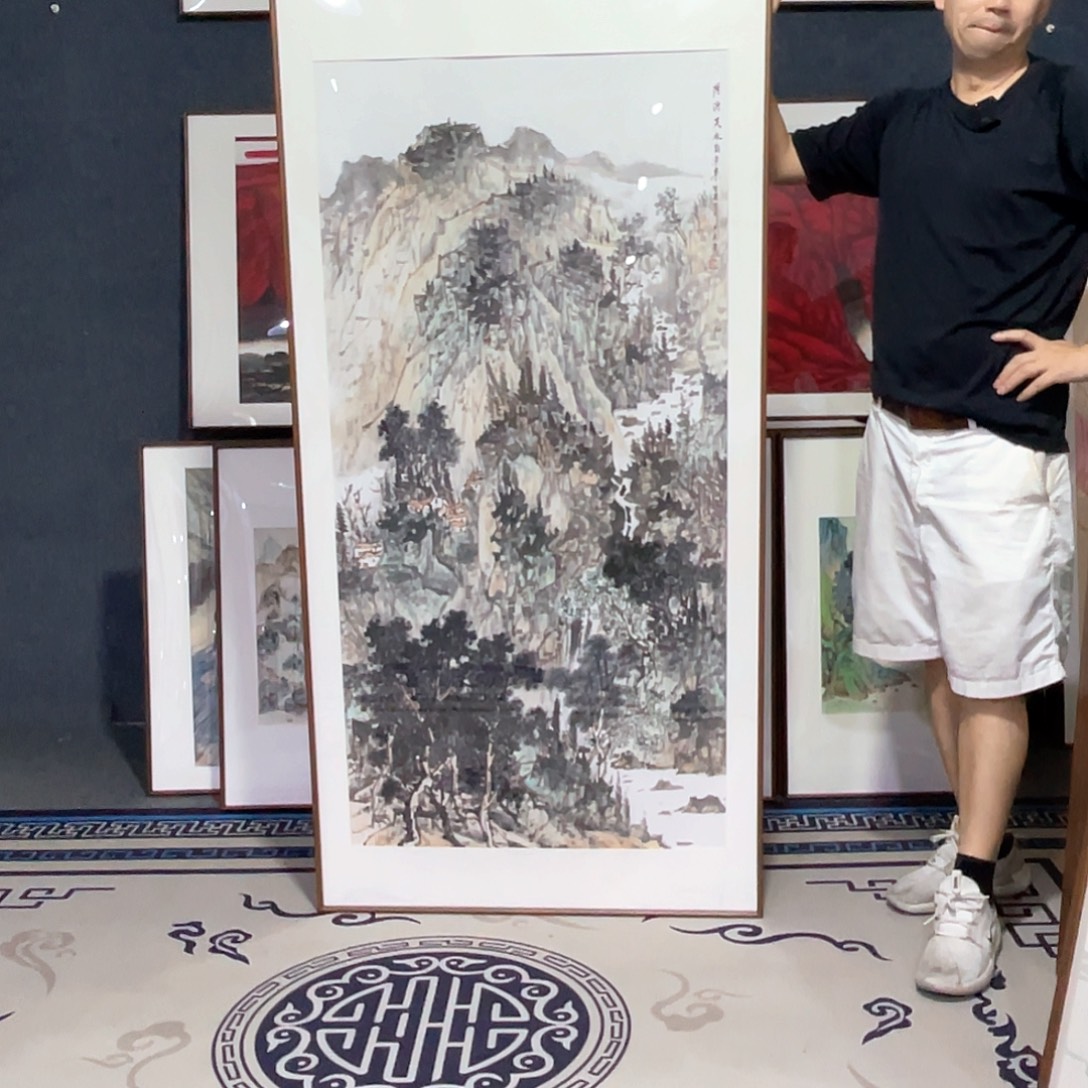 国画手绘画作品带框80/160