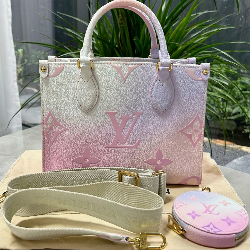 99新 LouisVuitton/路易威登 on the go炫彩渐变小号