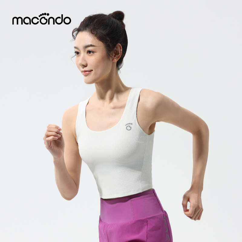 马孔多女子运动二合一背心 凉感透气 3A级抗菌 免穿Bra 户外跑步