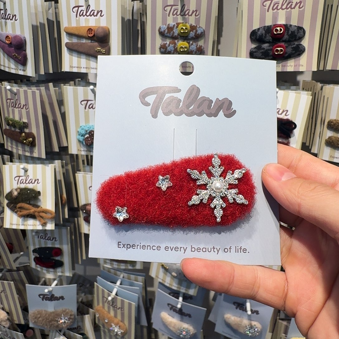 A***.布艺非金属红色拜拜夹