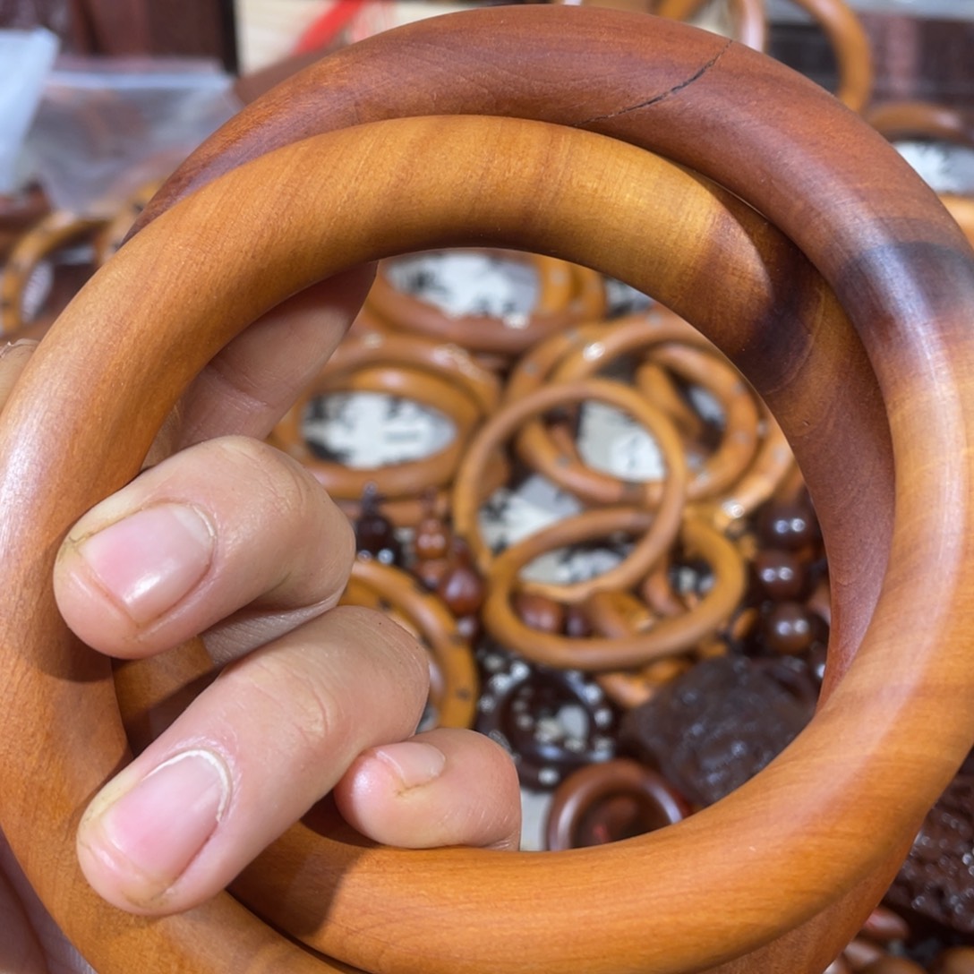 枣木雷击枣木80带瑕乾坤圈