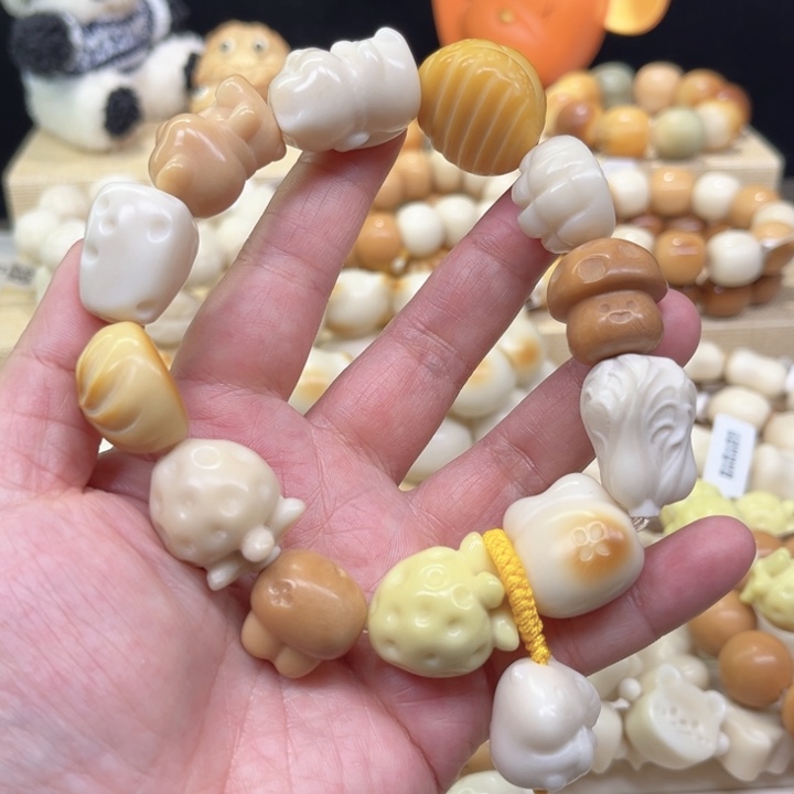 菩提根/象牙果手串象他果全家福瑕1-25-149