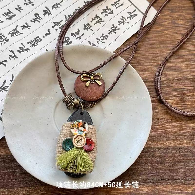 非金属亚克力项链 民族风蝴蝶/蜻蜒/昆虫女编织珠宝手工锁骨链