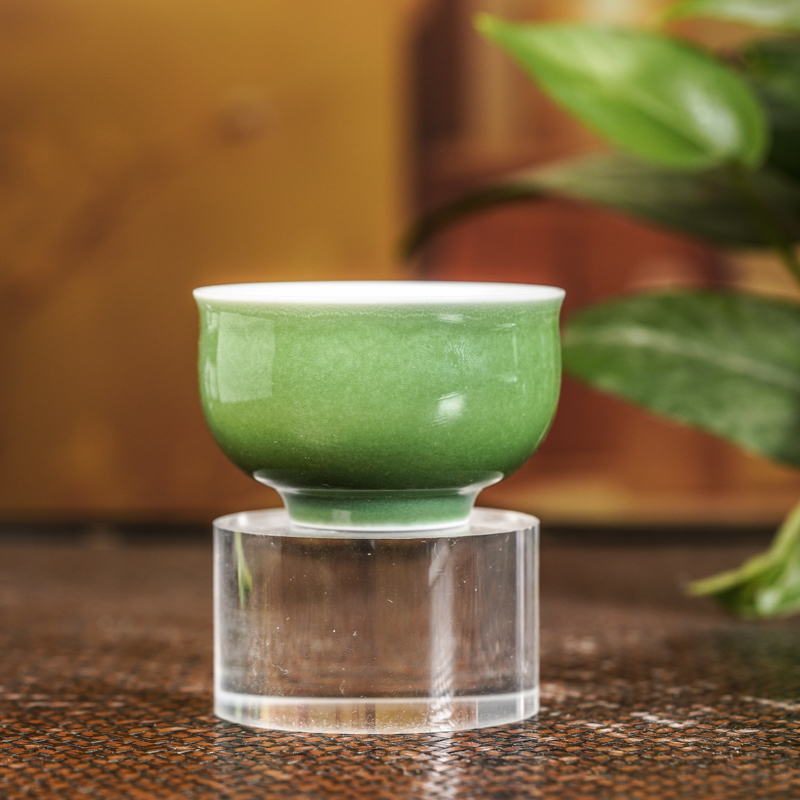 【景德镇陶瓷研究院】柴窑帝王绿炉式杯 jty298
