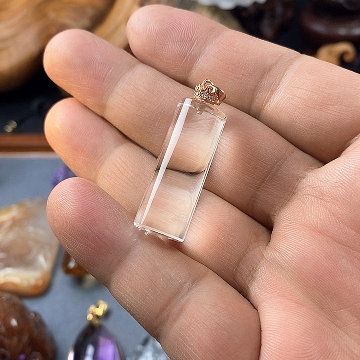 水晶颈饰银S925镶嵌白水晶