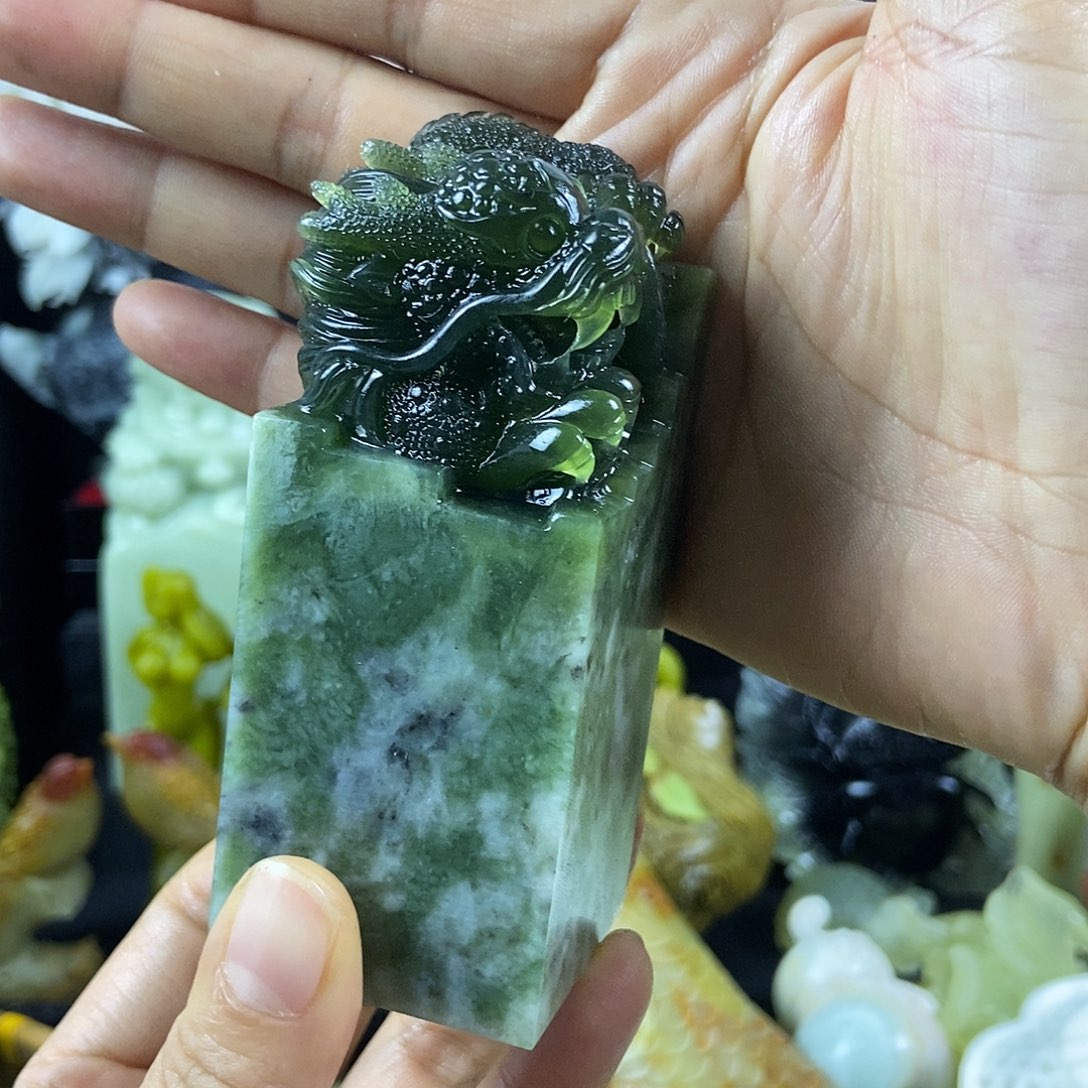 快***栈蛇纹石玉合金手把