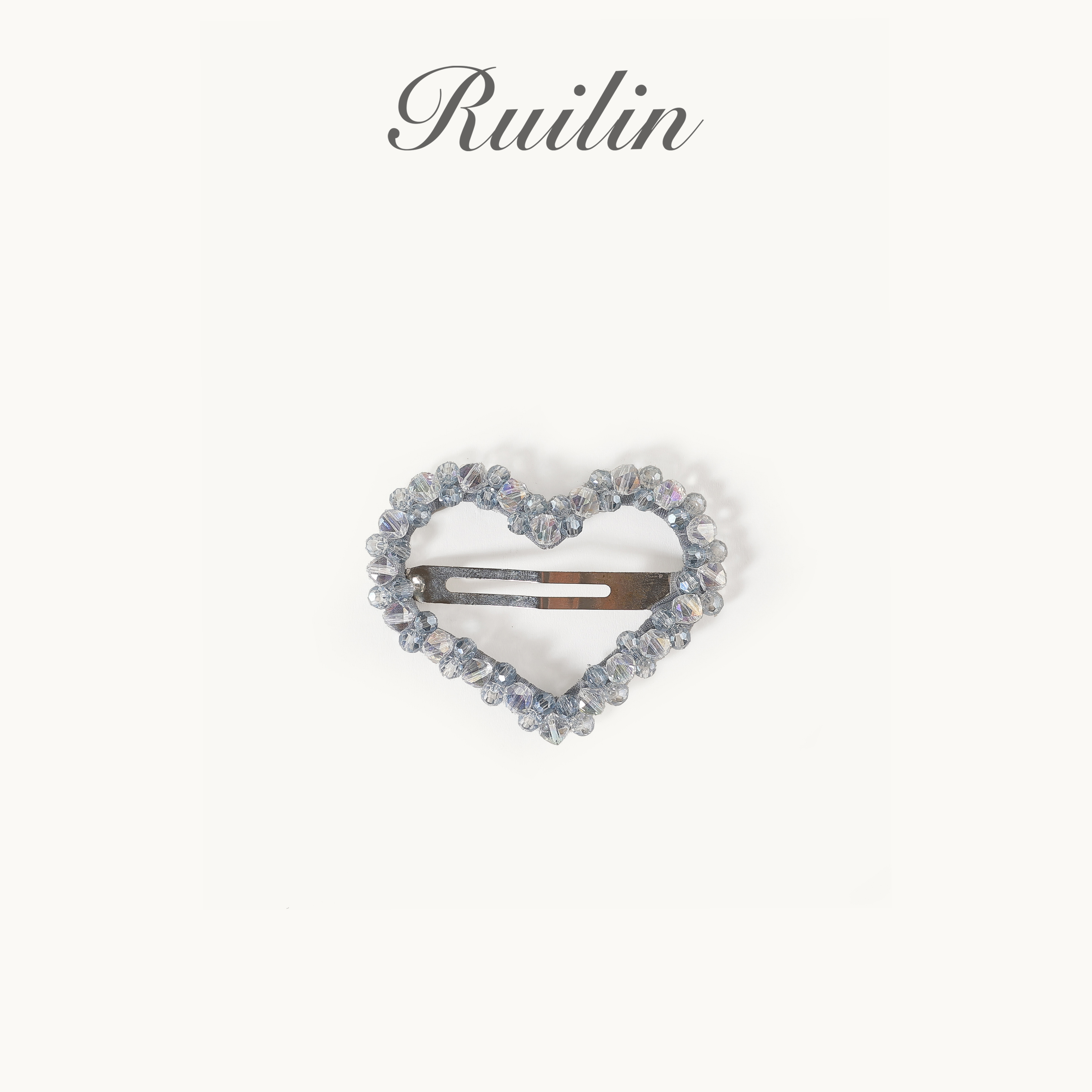 RUILIN【356】【心语心钻】发夹气质精致满钻镶钻