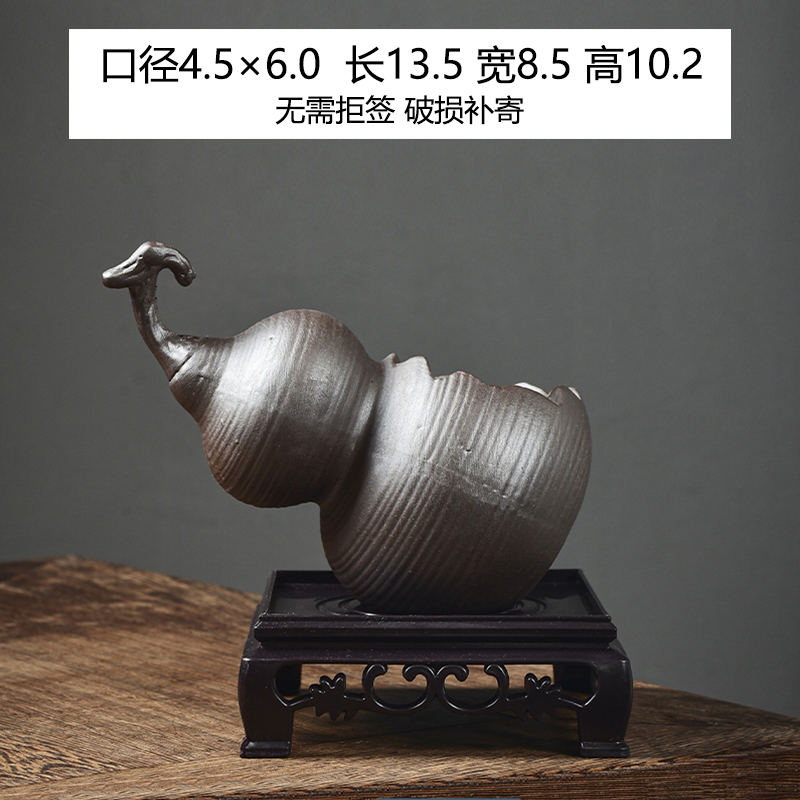 菩陶堂157陶瓷花盆新中式室内盆景花盆家用高端透气带底座陶瓷盆