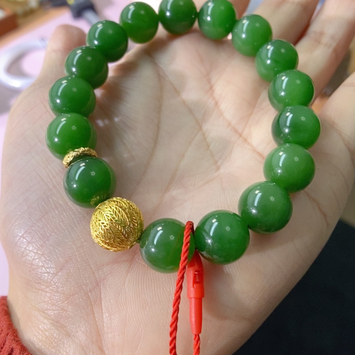 【闪购商品】未镶嵌手链和田玉（碧玉）