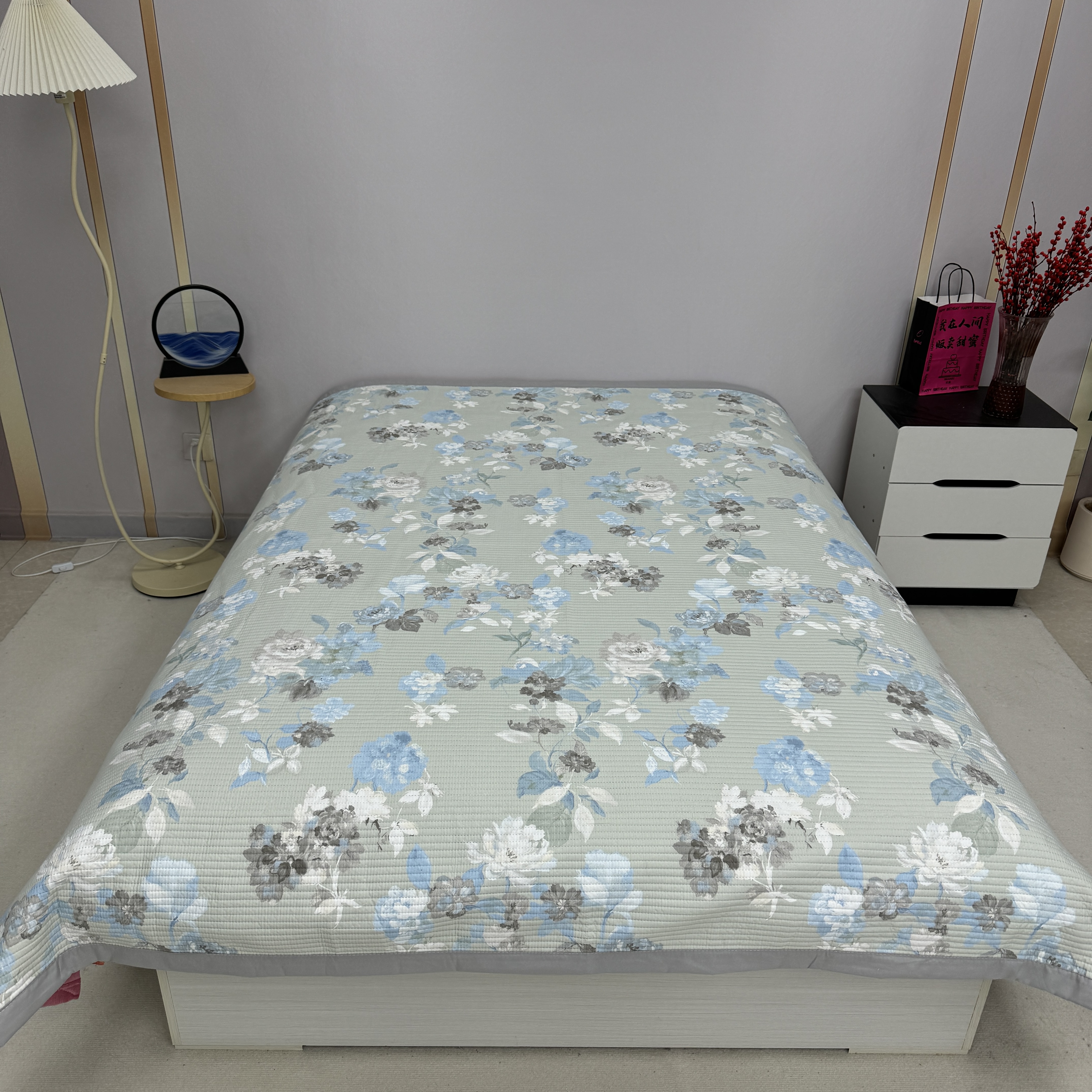 花开半夏200*230cm天丝软凉席夏季凉感床盖加厚软席防滑可水洗