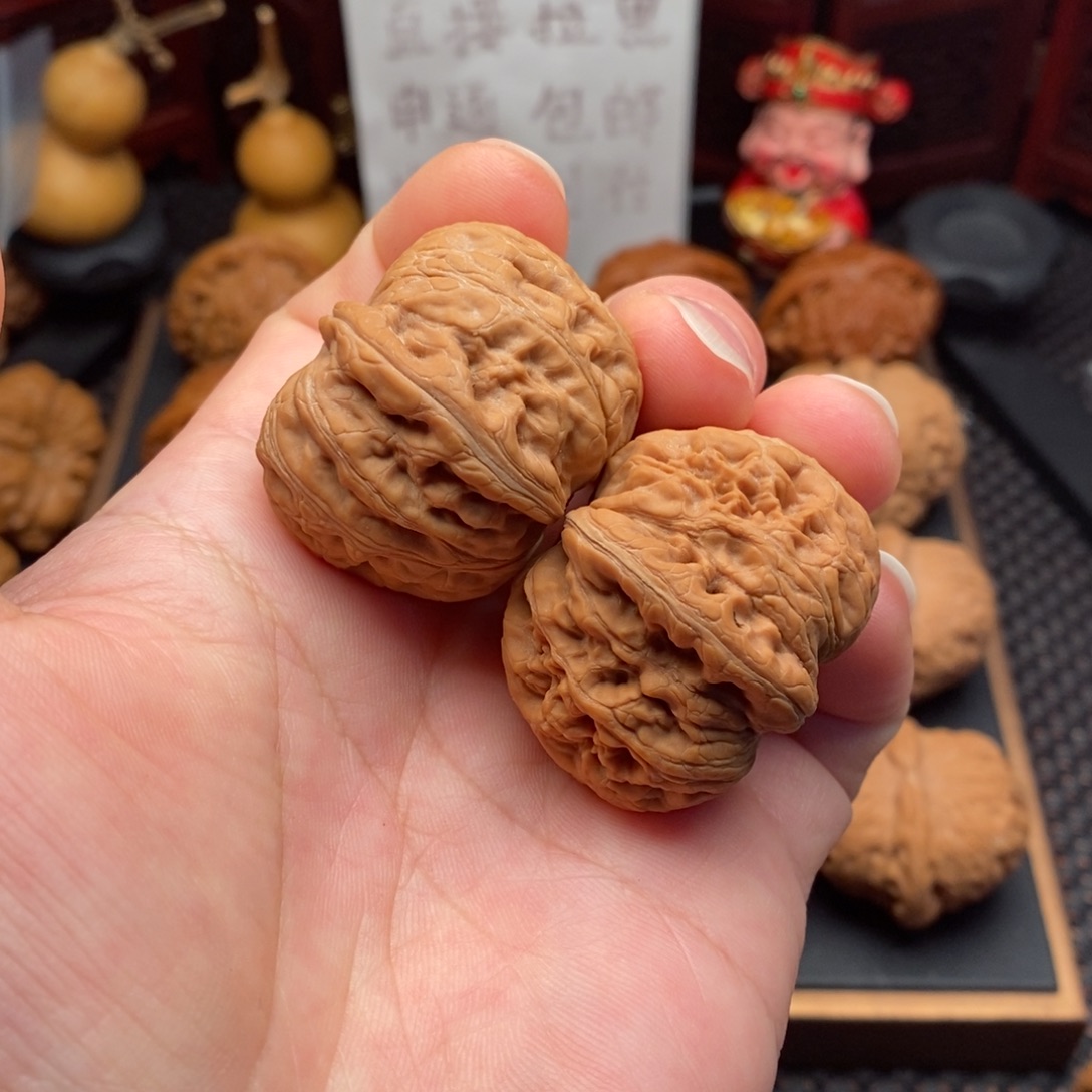 文玩核桃把件38尺白茬元宝