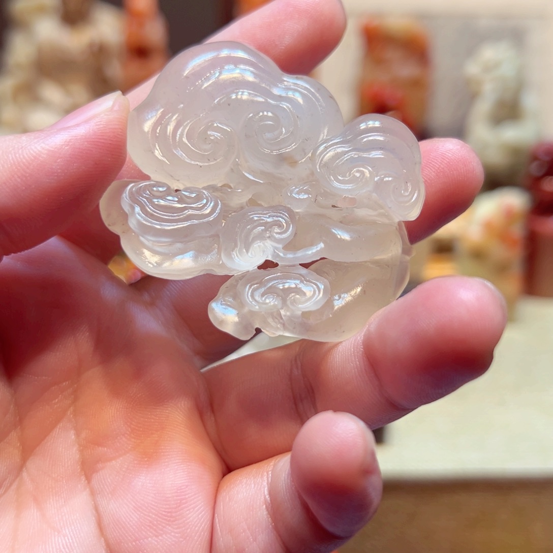 印石寿山石高山晶雅玩