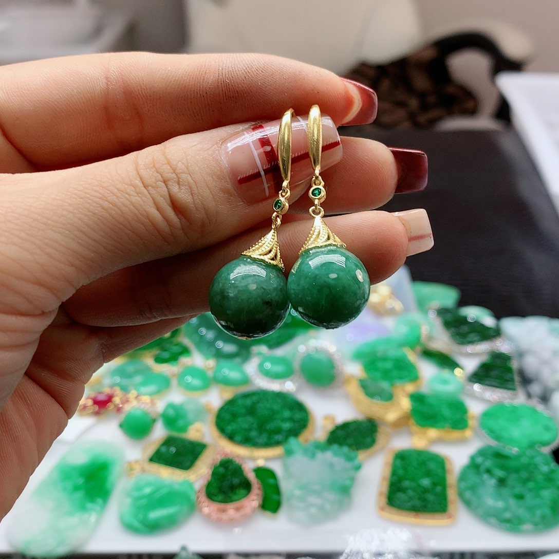 【闪购商品】翡翠耳饰银S925镶嵌，