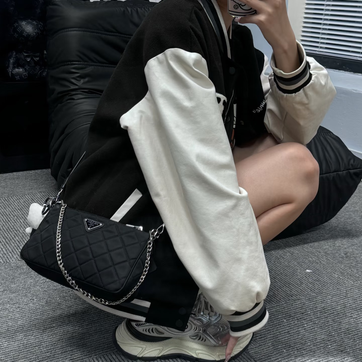 95新 Prada/普拉达 多宝二奢/25198/tessuto二合一