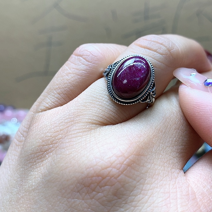 水晶水晶戒指银S925镶嵌