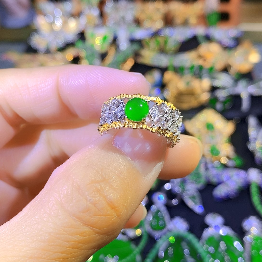 吊坠(不含链)银S925镶嵌翡翠