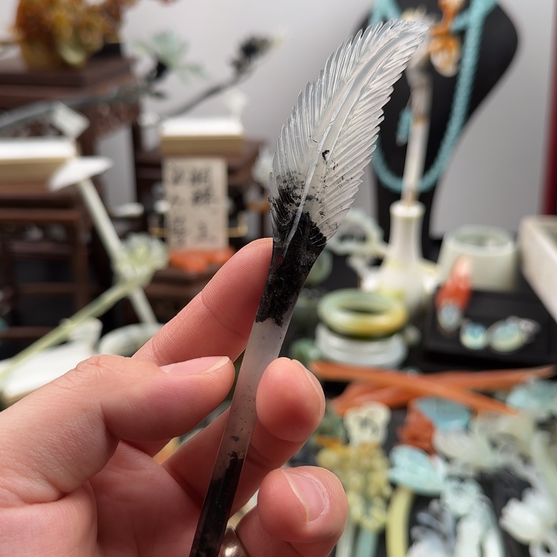 蛇纹石玉未镶嵌发饰