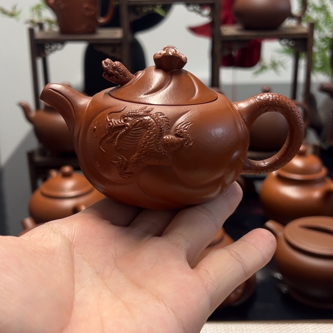 觀***風茶壶紫砂鱼化龙160cc