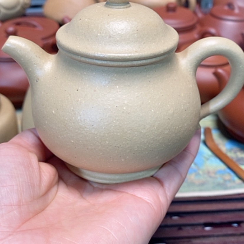 【闪购商品】紫砂茶壶梨皮绿泥半手工190毫升