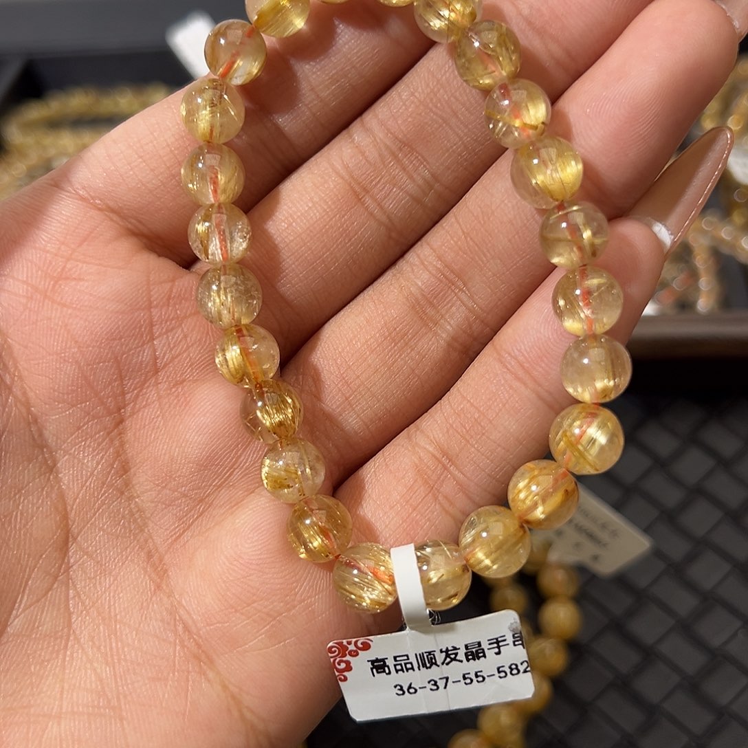 手链发晶未镶嵌天然金发晶