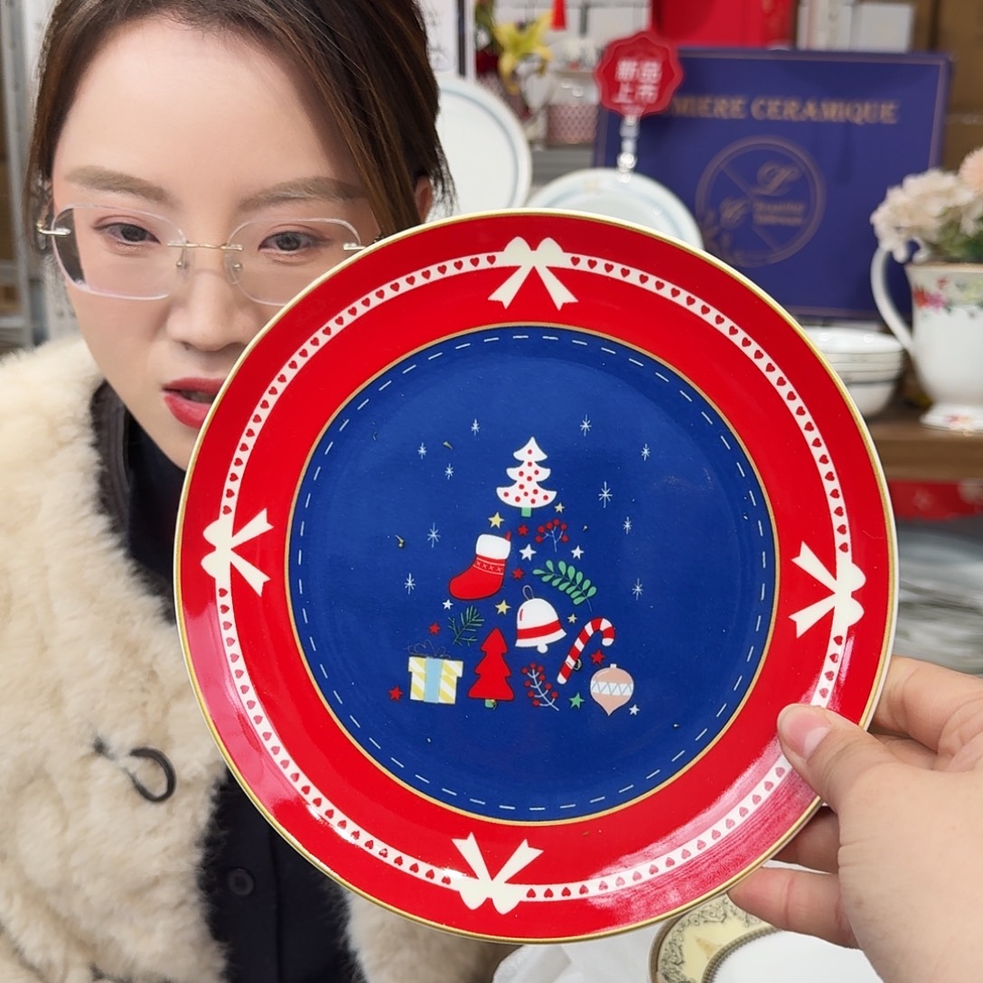 骨瓷高骨瓷8英寸月光盘20cm一个外贸骨瓷