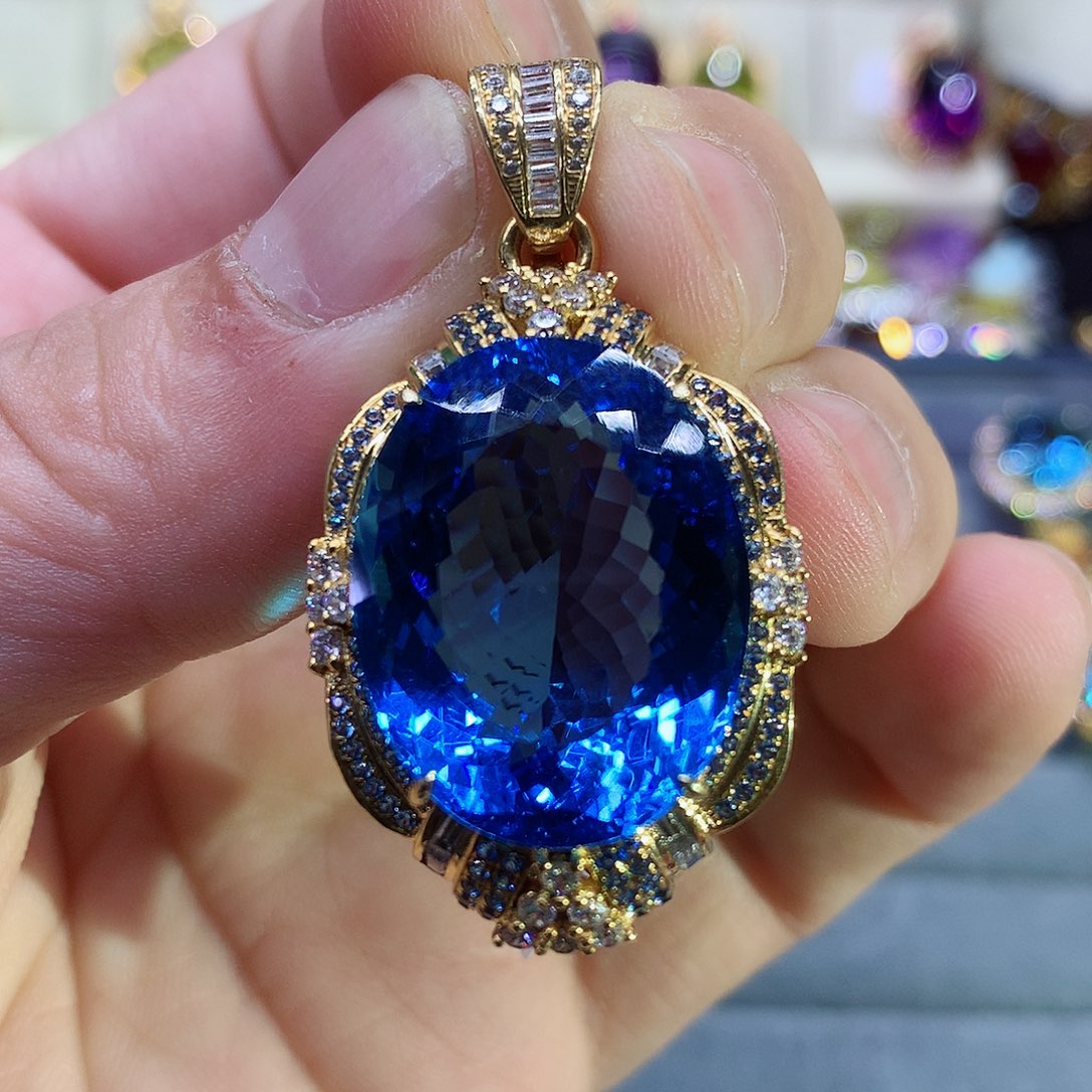 托帕石颈饰9K金镶嵌岁**好