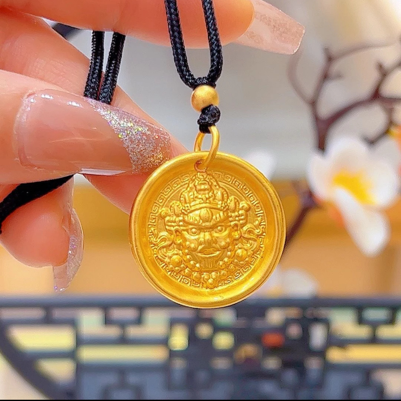 金黄财神吊坠百搭项链02