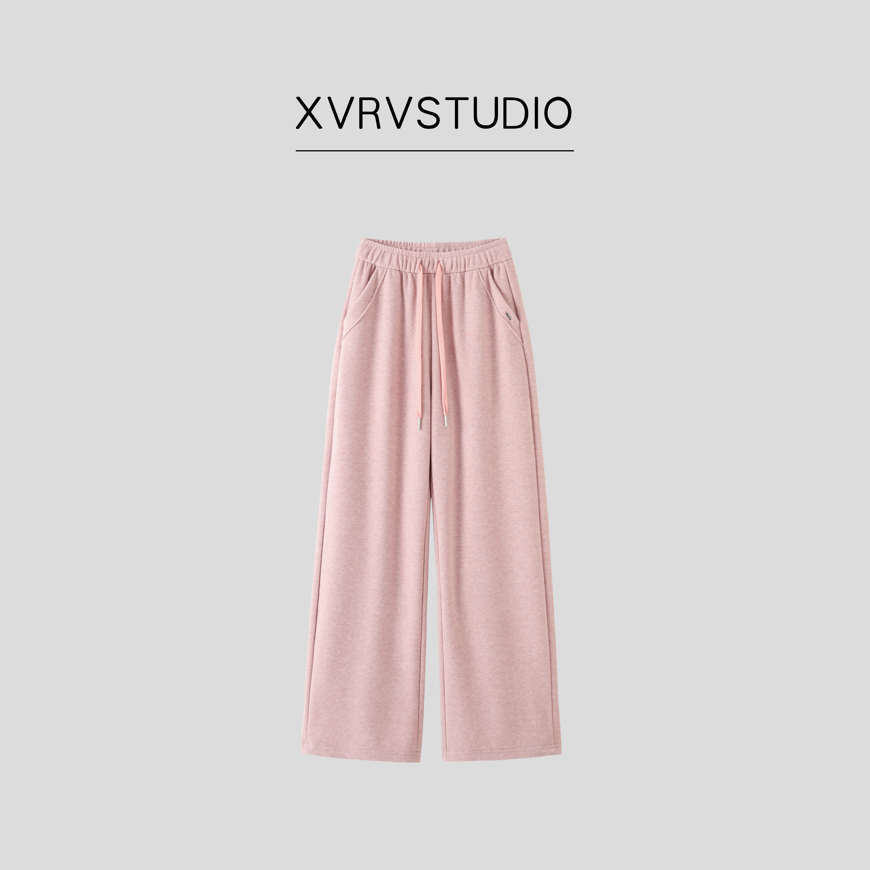 XVRV糯米裤女秋冬高腰垂坠感宽松慵懒风休闲长裤直筒拖地阔腿裤子