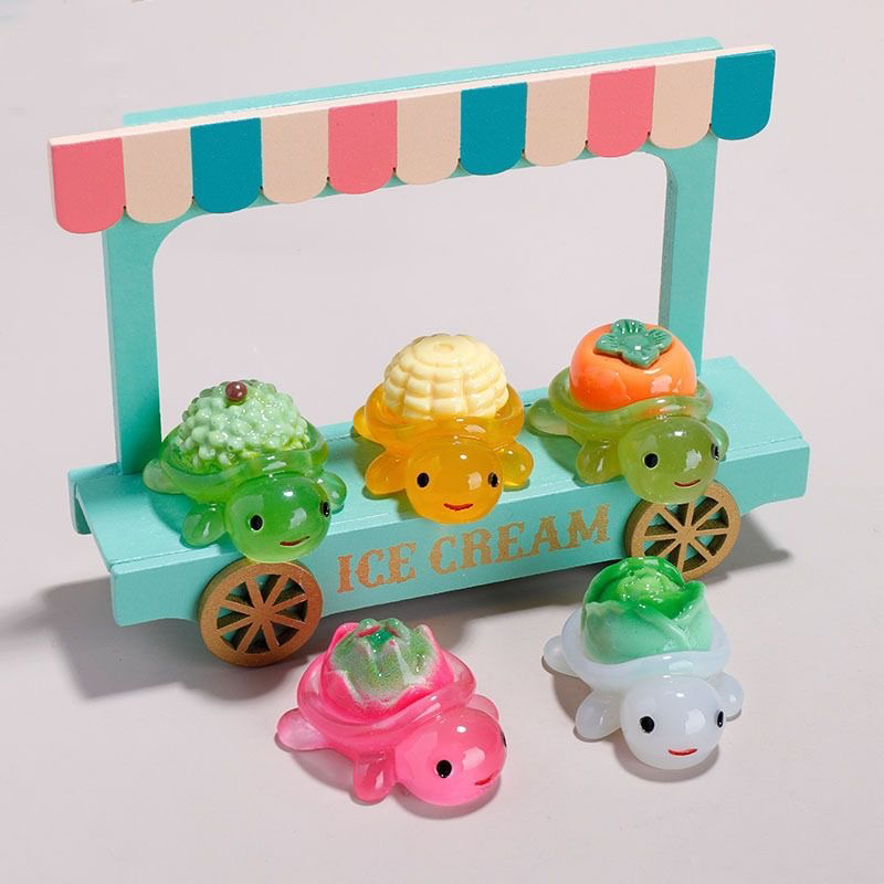 【直播拆】夜光迷你水果蔬菜龟树脂新款手工diy微景观摆件装饰品