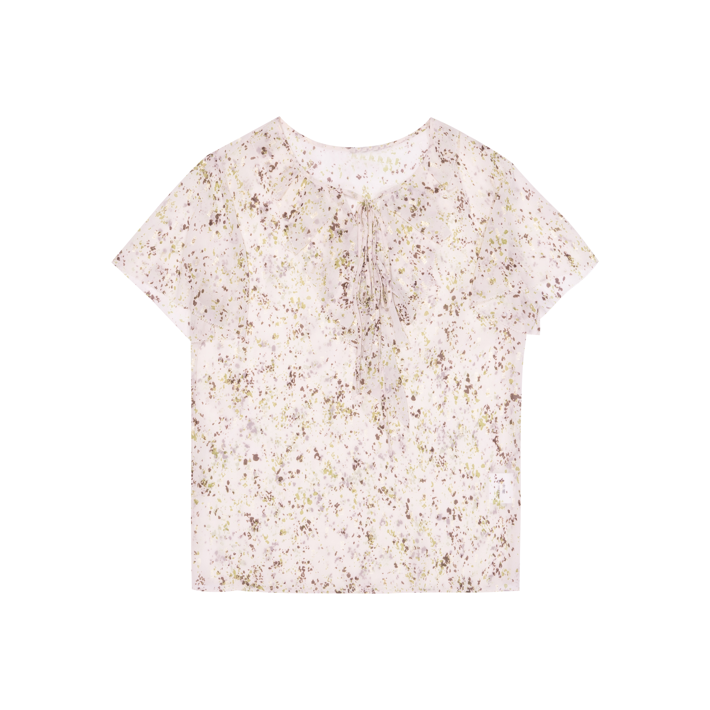 【LIN  DA专属】夏季花色常规款短袖圆领衬衫满印提花CF0111362537