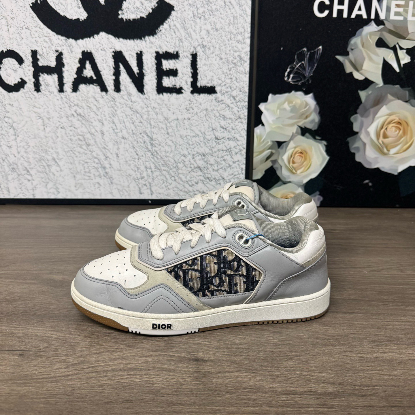 95新 DIOR/迪奥 B27 灰白低帮板鞋40码98新公价10500