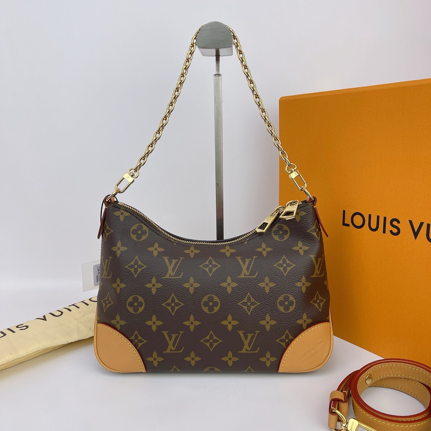 95新 LouisVuitton/路易威登 LV 棕色老花芯片单肩包底长25 D823