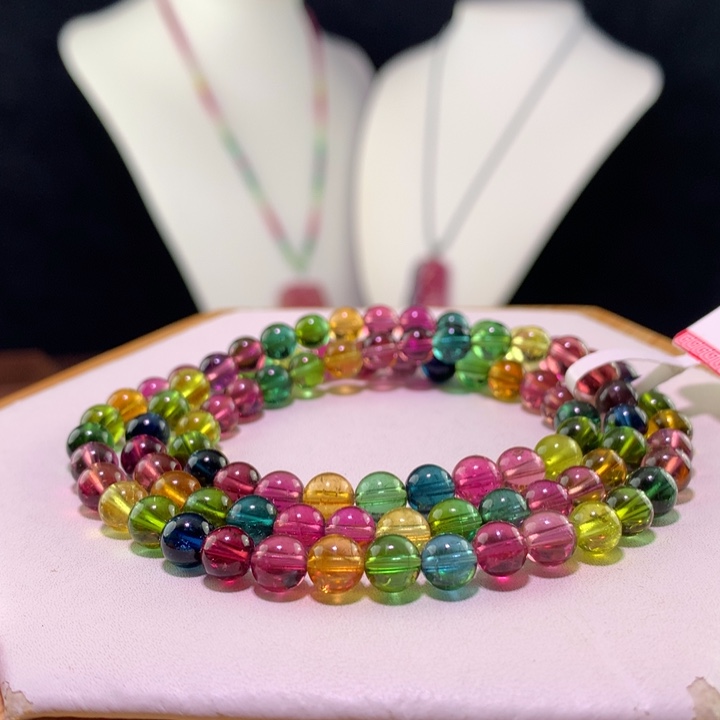 双色碧玺手链未镶嵌